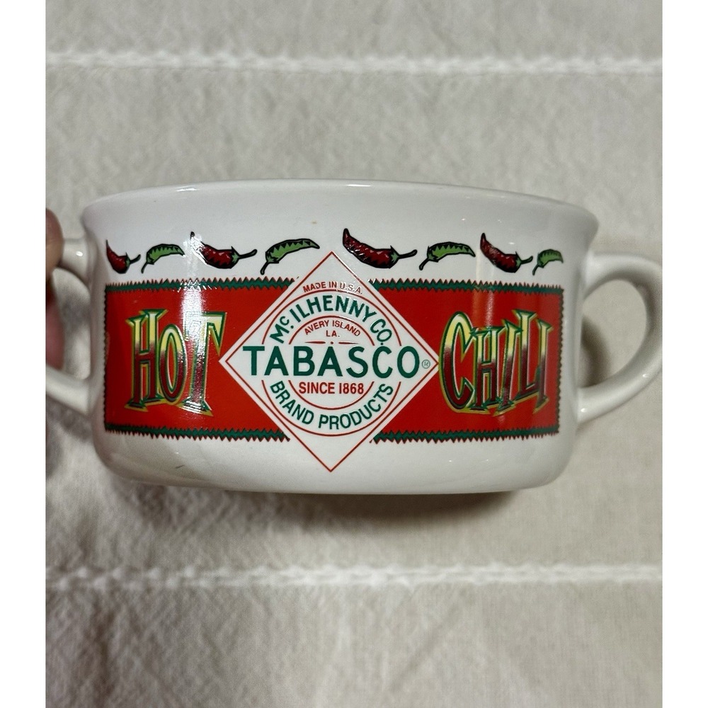Genuine Hot Chili McIlhenny Company TABASCO Ceramic 2 Handled Chili Bowl 5"